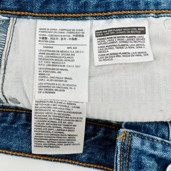 Levi's 501 High Rise Cut Off Button Fly Denim Beach Coastal 28 Jean Shorts - Picture 6 of 7